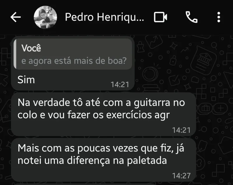Depoimento de aluno