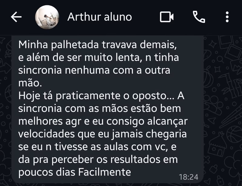 Depoimento de aluno